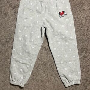 Disney Jogger Minnie Mouse Polka Dot sweat pants gray adult size XL